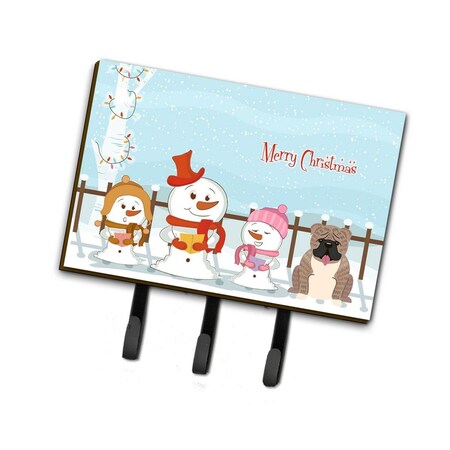 Carolines Treasures Merry Christmas Carolers English Bulldog Grey Brindle Leash or Key Holder BB2457TH68